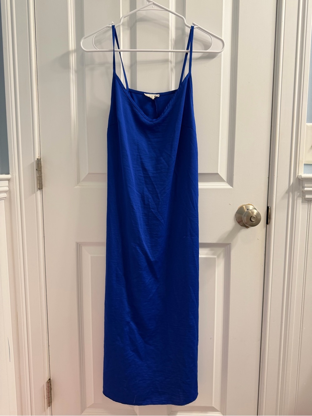 Royal Blue Slip Dress with Spaghetti Straps